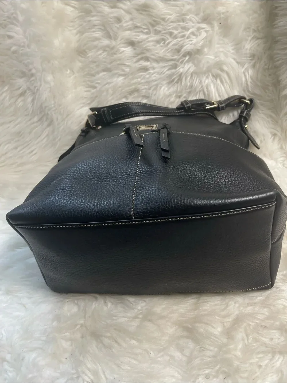 Dooney & Bourke Black Pebble Leather Hobo bag,gold tone hardwares